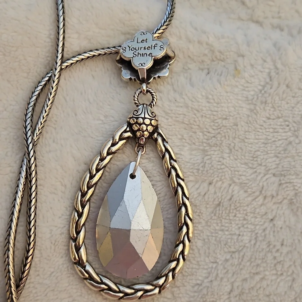 BRIGHTON Let Yourself Shine Teardrop Crystal Irridescent Prism Sweater Necklace